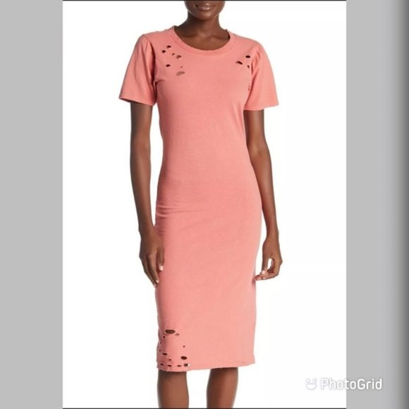 distressed midi dress